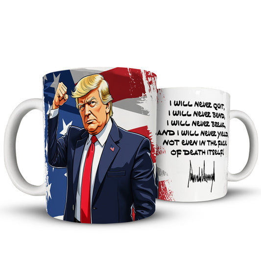 I Will Never Trump Quote American Flag Mug