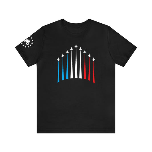 Red White & Blue Fighter Jets Tee